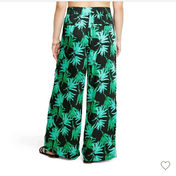 Fe Noel x Target Women's Feathered Palm Print Wide-Leg Pants - Picture 2 of 10